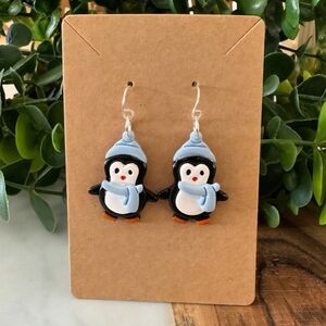 Penguin Earrings - Polymer Clay